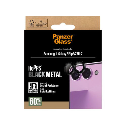 PANZERGLASS HOOPS CAMERA LENS SAMSUNG GALAXY FLIP 7/FLIP 8 BLK