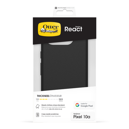 OtterBox React Estojo para Google Smartphone - Preto - Varejo - Resistente a arranhões, Resistente a riscos, Resistente a 