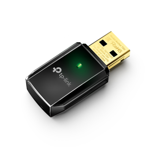 TP-Link Archer T2U IEEE 802.11ac Wi-Fi Adapter for Desktop Computer, Notebook - USB 2.0 - 600 Mbit/s - 2.40 GHz ISM - 5 GH