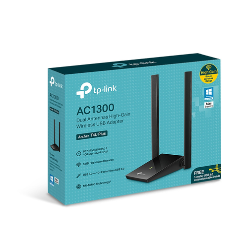 TP-Link Archer T4U Plus IEEE 802.11ac Dual Band Wi-Fi Adapter for Desktop Computer, Notebook, Wireless Router - USB 3.0 - 