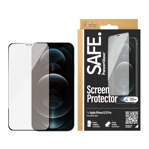 PanzerGlass SAFE. by ® Screen Protector iPhone 12 | 12 Pro | Edge-to-Edge. Brand compatibility: Apple, Compatibility: Appl