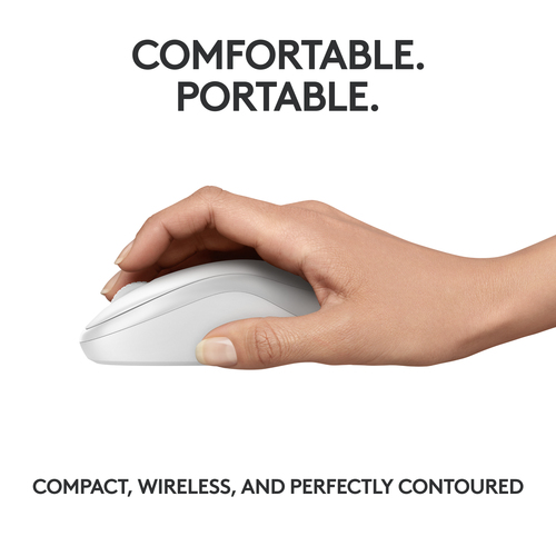 Logitech Silent M240 Mouse - Bluetooth - Optical - 3 Button(s) - 1 Programmable Button(s) - Off White - Wireless - 4000 dp