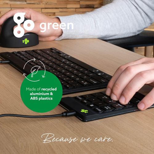 R-Go Tools Tastatur R-Go Numpad Break, ergonomischer Ziffernblock mit Pausensoftware, kabelgebunden, schwarz. Geräteschnit
