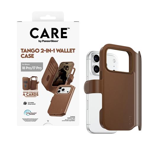 CARE Tango Tasche (Brieftasche) Apple iPhone 17 Pro Smartphone - Braun