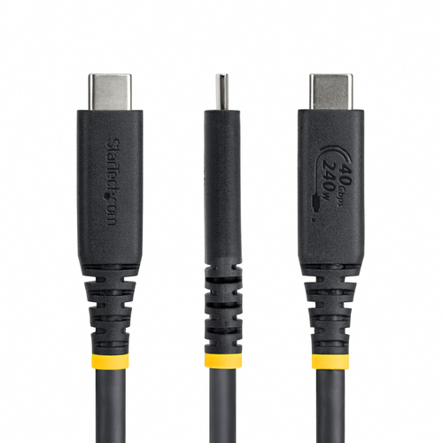 StarTech.com 50 cm USB4 A/V/Power/Data Transfer Cable - 1 - Cable for Display, Workstation, Dock, MacBook, Wall Charger - 