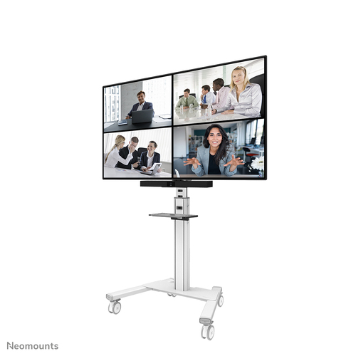 Neomounts Mounting Shelf for Video Bar, Multimedia Device, Display Screen - Black - Height Adjustable - 9 kg Load Capacity