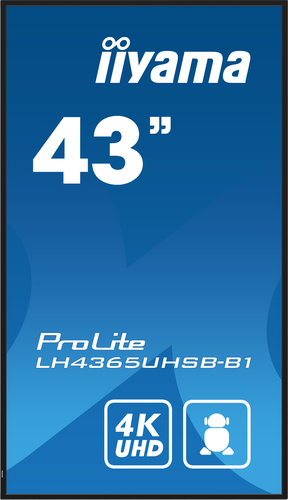 iiyama ProLite LH4365UHSB-B1 1092,20 mm LCD Digital-Signage-Display - 24 Stunden/7 Tage Betrieb - IPS-Technologie (In-Plan