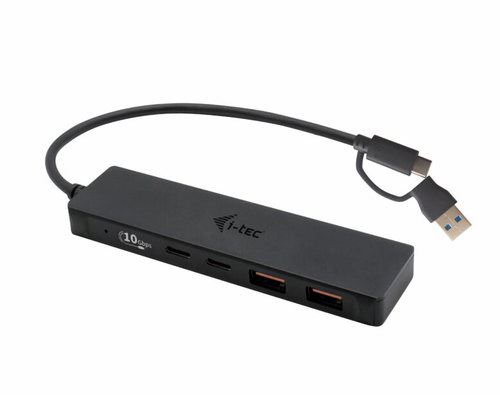 i-tec USB Hub - USB 3.1 Type C - Portable - Black - 4 Total USB Port(s) - 2 USB 3.0 Port(s) - 2 USB 3.1 Port(s) - PC, Mac,