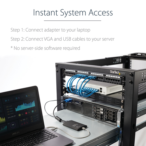 StarTech.com KVM Console - Wired - TAA Compliant - 1 Computer(s) - 1 Local User(s) - WUXGA - 1920 x 1200 Maximum Video Res