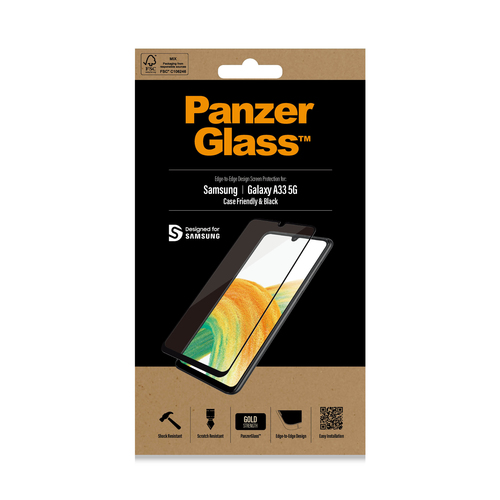 PanzerGlass ® Screen Protector Samsung Galaxy A33 5G. Brand compatibility: Samsung, Compatibility: Samsung - Galaxy A33 5G