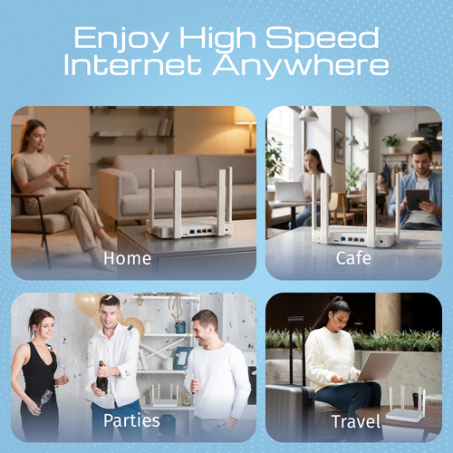 Keenetic Hero 4G+ AX1800 Mesh Wi-Fi 6 4G+ Modem Router with a 4-Port Gigabit Smart Switch and USB 3.0 Port. WAN connection