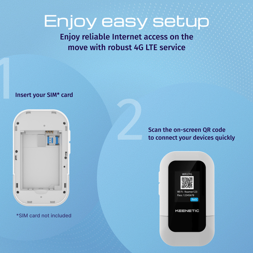 Keenetic Roamer 4G (KN-5110). Device type: Cellular network modem, Product colour: Black, Grey. Wi-Fi standards: 802.11b, 