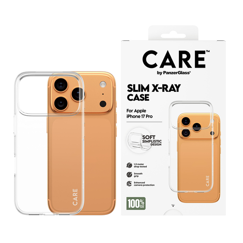 CARE X-Ray Hülle für Apple iPhone 17 Pro Smartphone - Transparent - Sturzsicher, Kratzfest, Quetschfest, Stoßfest, Stoßfes