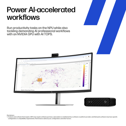 HP Z2 Mini G1i Workstation - 1 x Intel Core Ultra 9 285K - 64 GB - 1 TB SSD - Mini PC - Black - Intel W880 Chip - Windows 