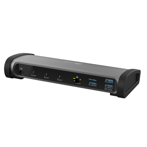 Docking station j5create Thunderbolt 4 per Desktop PC, Computer portatile, Monitor, Mouse, Tastiera, Stampante, Cuffie - L