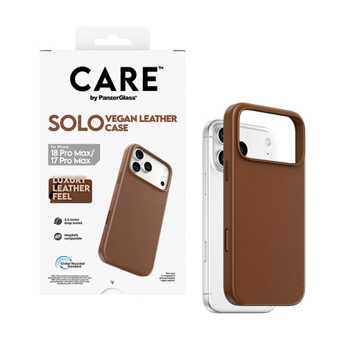 PG CARE CASE SOLO VEGAN LETHER MS IP 17 PROMAX/18 PROMAX BROWN