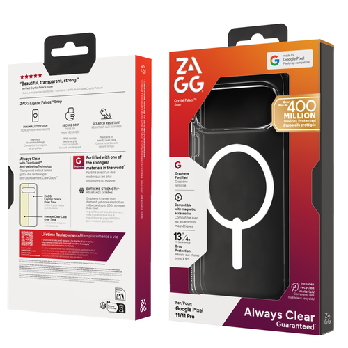 ZAGG Crystal Palace Snap For Pixel 11 Pro/Pixel 11. Case type: Cover, Brand compatibility: Google, Compatibility: Pixel 11