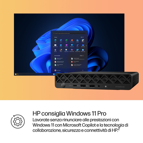 Desktop Computer HP EliteDesk 8 G1i - Intel Core Ultra 5 Seconda generazione 235 - Tecnologia vPro - 32 GB - 512 GB PCI Ex
