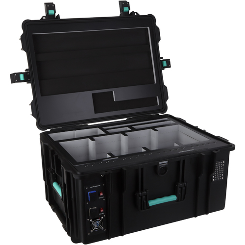 DEQSTER KT20C USB-C Tablet-Koffer (2. Gen.) für 20 Tablets, Drinnen, Draußen, AC, Schwarz, Türkis