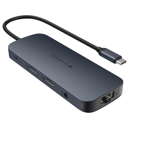 Targus HyperDrive HD4006GL USB-Typ C Docking Station - Ladefunktion - Speicherkartenleser - SD, microSD - Blau - 2 Unterst