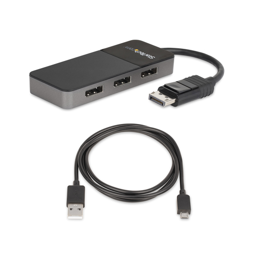 StarTech.com 3-Port DisplayPort 1.4 Splitter, DisplayPort to 3x DP Multi-Monitor Adapter, Triple 4K Computer MST Hub, Wind