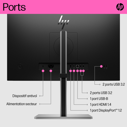 HP E24t G5 FHD Touch Monitor. Display diagonal: 60.5 cm (23.8"), Display resolution: 1920 x 1080 pixels, HD type: Full HD,