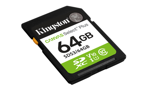 64GB SDXC CANVAS SELECT PLUS GEN3 100MB/S C10 UHS-I U1 V10