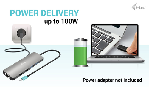 i-tec USB Type C Docking Station for Notebook, Tablet, Monitor - Grey - 2 Displays Supported - 4K, Full HD, QHD - 3840 x 2