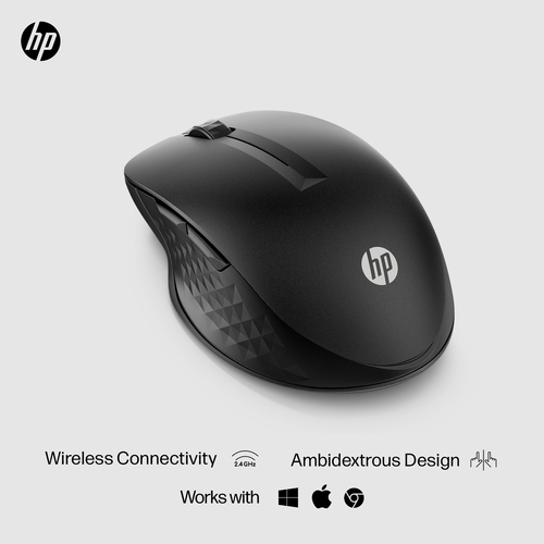 HP 430 Multi-Device Wireless Mouse. Form factor: Ambidextrous. Movement detection technology: Optical, Device interface: R