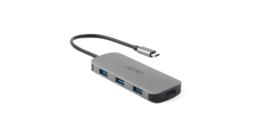 Acer USB-Typ C Docking Station - Ladefunktion - Speicherkartenleser - SD, microSD - Silber - Tragbar - 4K @ 60Hz, 4K - 384