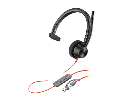 HP Poly Blackwire 3310 Monaural Microsoft Teams Certified USB-C Headset +USB-C/A Adapter. Product type: Headset. Connectiv