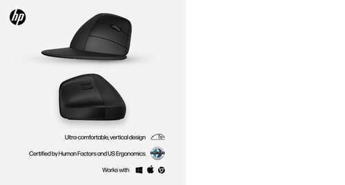 HP Maus - Bluetooth - Schwarz - Kabellos - 2,40 GHz - 1200 dpi Auflösung - Scroll-Rad - Rechtshändig