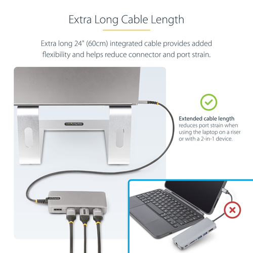 StarTech.com USB 3.2 (Gen 2) Type C Docking Station for Desktop PC, Notebook, Monitor - 15 W - Grey - 3 Displays Supported