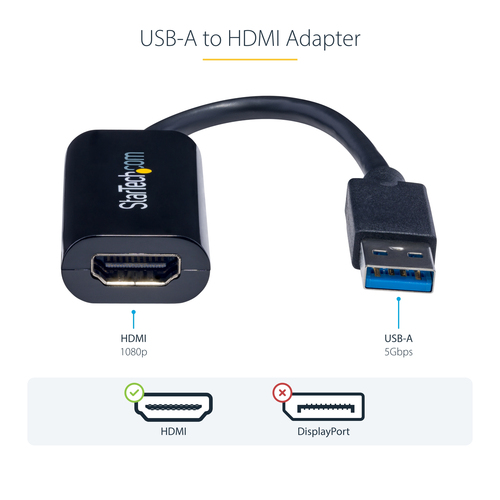 StarTech.com Video Adapter - 1 Each - TAA Compliant - 1 x 9-pin Type A USB 3.0 USB Male - 1 x 19-pin HDMI Digital Audio/Vi
