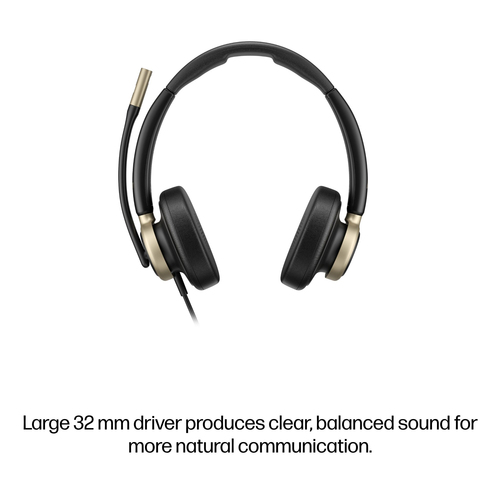 Poly Mission 825 Kabel Auf den Ohren Stereo Headset - Schwarz - Binaural - Ohraufliegend - Host-Schnittstelle: USB