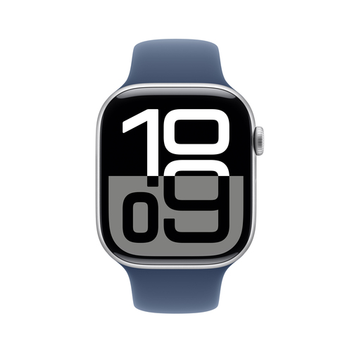 Apple Watch Series 10 Serie 10 GPS 46mm Cassa in Alluminio Color Argento con Denim Sport Band - M/L. Tecnologia display: O