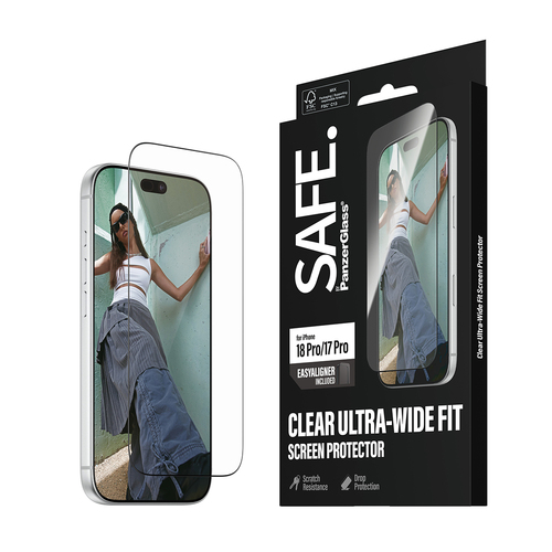 Safe Glas Displayschutz für Apple iPhone 17 Pro - für Widescreen OLED iPhone 17 Pro - Sturzsicher, Kratzfest, Stoßfest, Re