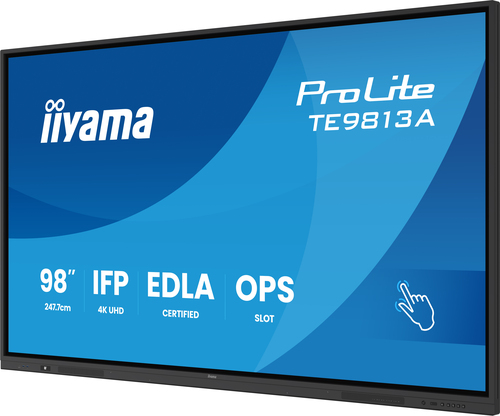iiyama TE9813A-B2AG. Produktdesign: Interaktiver Flachbildschirm. Bildschirmdiagonale: 2,48 m (97.5"), Display-Auflösung: 