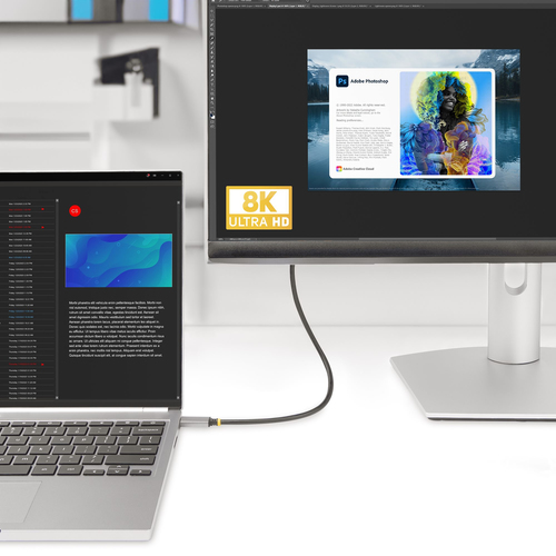 StarTech.com 10ft (3m) USB-C to HDMI Adapter Cable, 8K 60Hz, 4K 144Hz, HDR10, USB Type-C to HDMI 2.1 Converter, USB-C/USB4