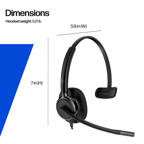 Poly Mission 400 415 Kabel Kopfbügel, Auf den Ohren Mono Headset - Schwarz - Microsoft-Teams-Zertifizierung - Monaural - O