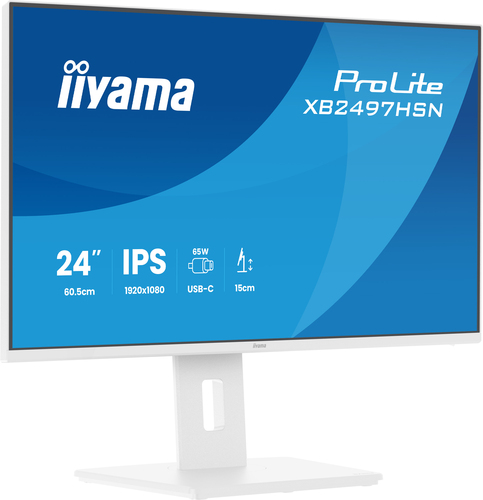 iiyama ProLite XB2497HSN-W1 24 Zoll Klasse Full HD LED-Monitor - 16:9 Format - Matt-weiß - 60,5 cm (23,8 Zoll) Viewable - 