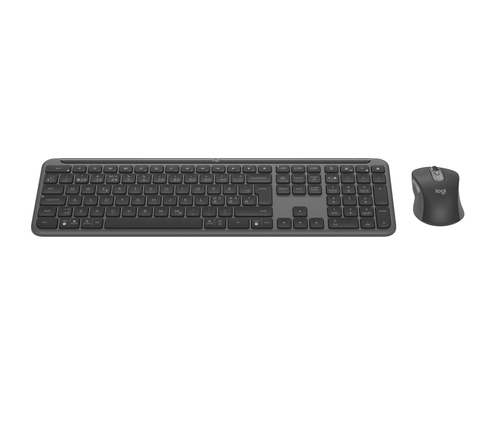 Logitech Signature Slim MK950 Keyboard & Mouse - QWERTY - Danish, Norwegian, Swedish, Finnish - USB Type A Wireless Blueto