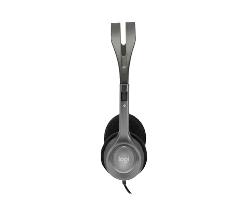 Logitech H110 Wired Over-the-head Stereo Headset - Black, Silver - Binaural - Semi-open - 32 Ohm - 20 Hz to 20 kHz - 180 c