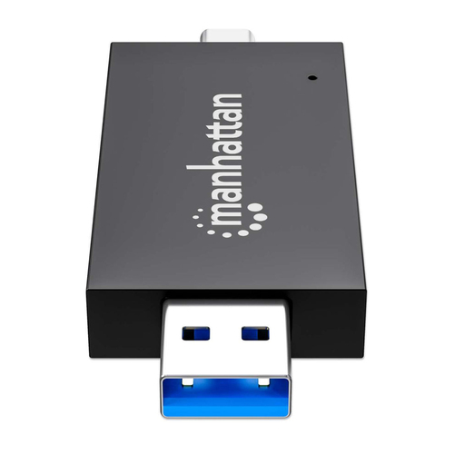 Manhattan USB-A / USB-C combo Multi-Card Reader/Writer, 5 Gbps (USB 3.2 Gen1 aka USB 3.0), Male to microSD and SD/MMC Slot