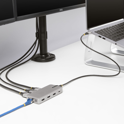 StarTech.com USB 3.2 (Gen 2) Type C Docking Station for Desktop PC, Notebook, Monitor - 15 W - Grey - 3 Displays Supported