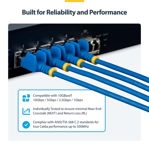 StarTech.com 80 m Category 6a Network Cable - 1 - Cable for Network Device, Switch, Rack Server, Patch Panel - First End: 
