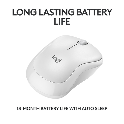 Logitech Silent M240 Mouse - Bluetooth - Optical - 3 Button(s) - 1 Programmable Button(s) - Off White - Wireless - 4000 dp