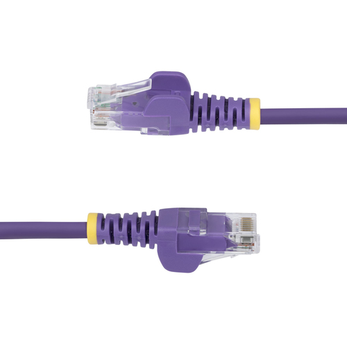 StarTech 1.5m Purple Slim CAT6 Ethernet Cable, Snagless RJ45, UTP, LSZH, 28AWG Pure Bare Copper, Slim Network Patch Cord -