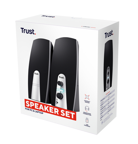 Trust 2.0 Lautsprechersystem - 5 W RMS - Schwarz - 100 Hz bis 20 kHz Frequenzgang