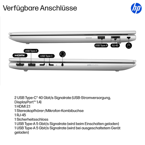 HP ProBook 4 G1q 35,6 cm (14 Zoll) Copilot+ PC Notebook - WUXGA - Qualcomm Snapdragon X X1-26-100 - 32 GB - 512 GB SSD - S